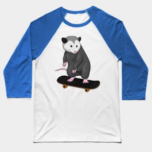 Opossum Skater Skateboard Baseball T-Shirt